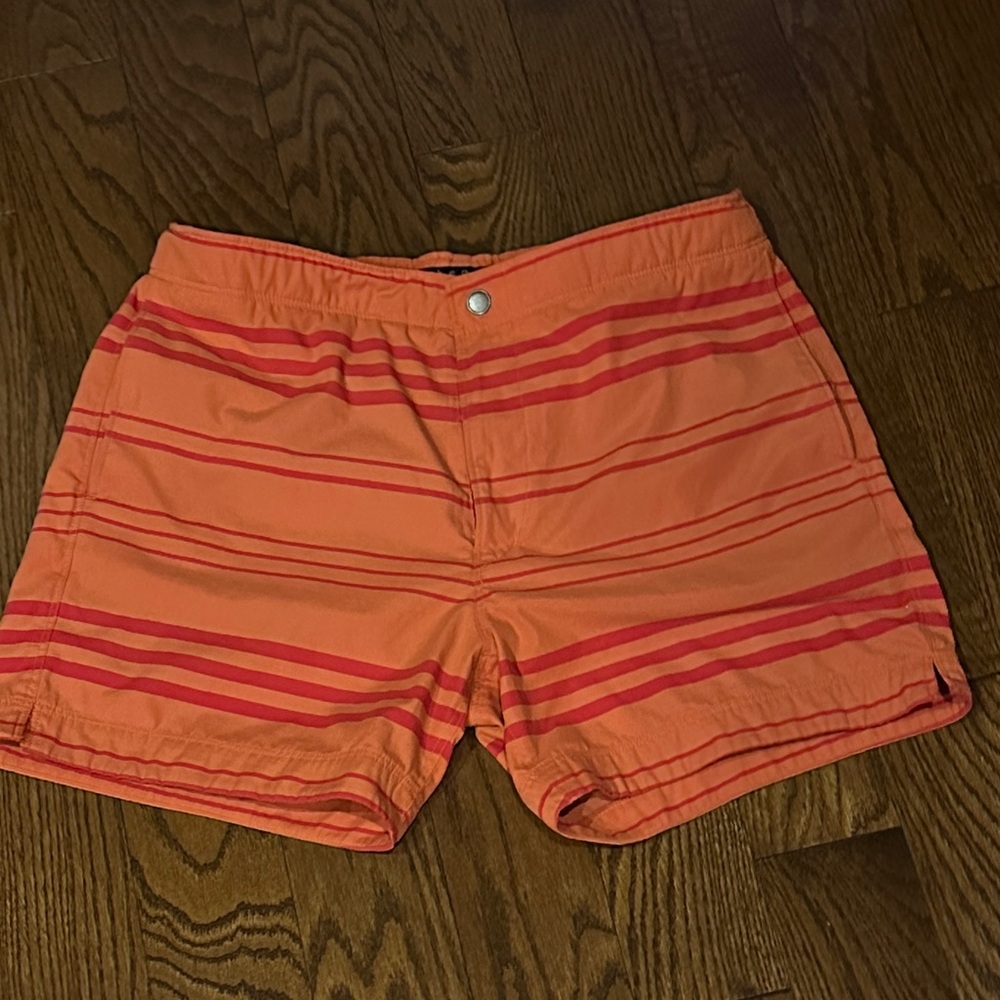 Theory Orange and Red swim trunks